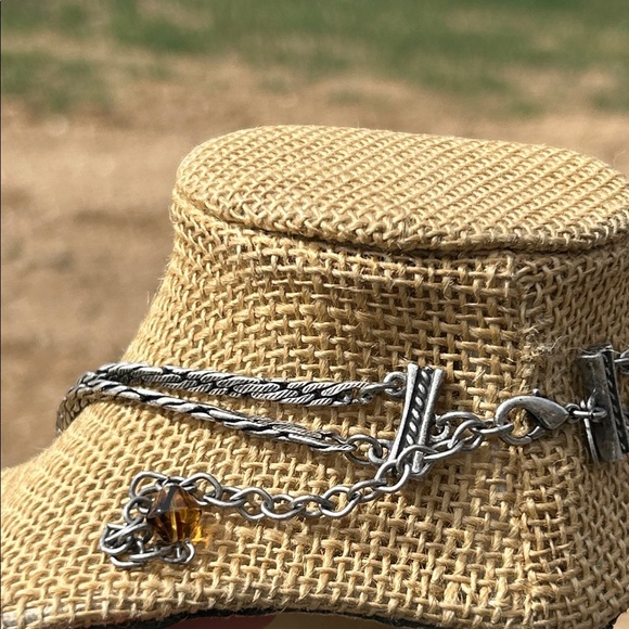 Chico's Silver-Tone Statement Necklace with Amber Accents - Picture 4 of 6